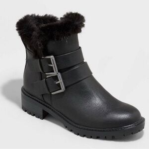 Universal Thread Janet Faux Fur Lined Moto Boots Women's size 11